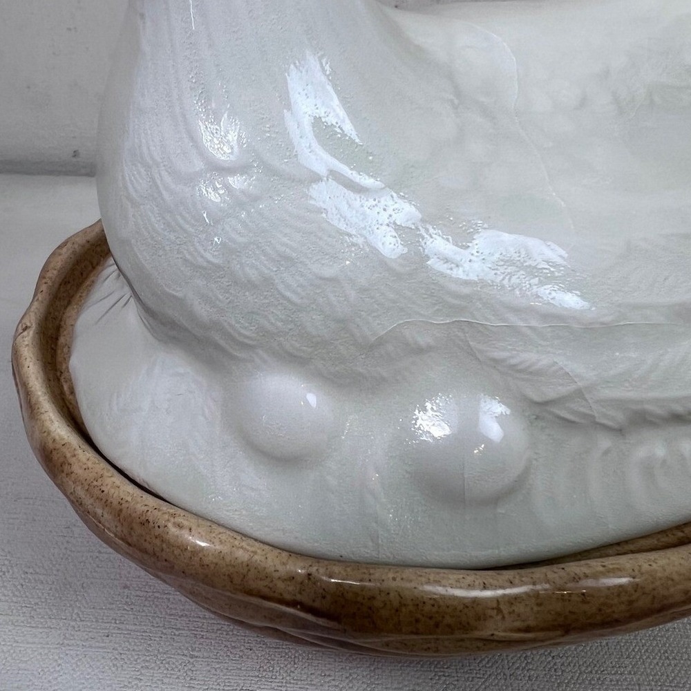 Hen‎ on Nest Egg Box Tureen Antique Staffordshire Chicken 19th Century Rare - Picture 8 of 16